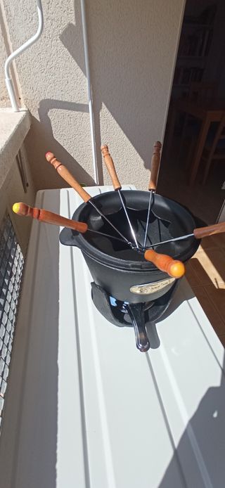 Set fondue hierro fundido