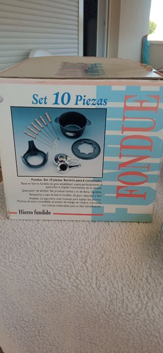 Set fondue hierro fundido