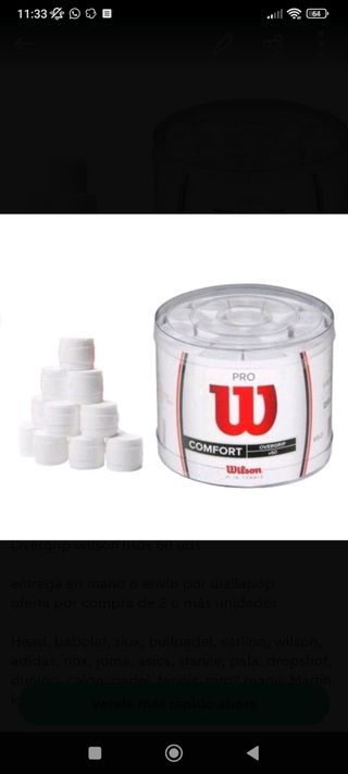 Overgrip Wilson lisos 60 uds