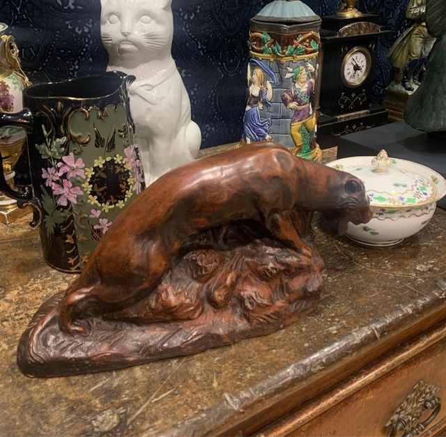 Pantera Art Deco en terracota