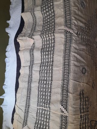 Increíble mantel ó colcha trabajada a mano.