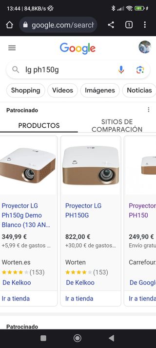 Proyector LG PH 150G portatil