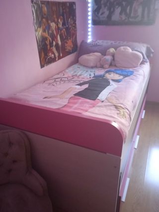 Cama nido en color rosa