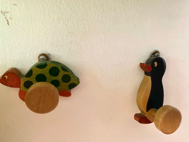 Colgador de madera,Tortuga, Pingüino