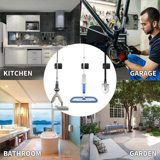 Soportes adhesivos de pared para escobas.