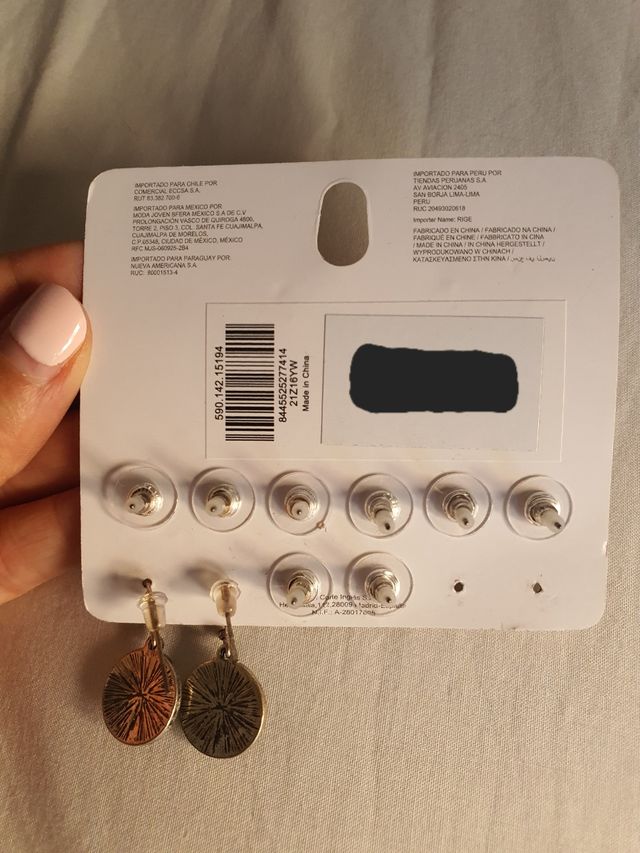 Pendientes plateados nuevos de Sfera