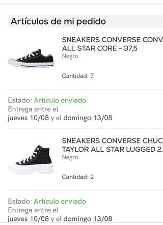 Converde lugged Hi talla 37 negras nuevas