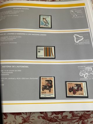 Libro sellos España y Andorra 2003 con sellos