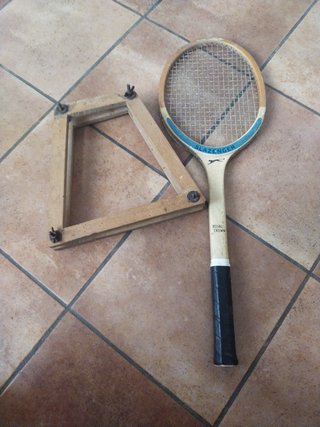 Raquette De Squash Vintage En Bois Slazenger "The Whippet" Avec Manche Et Tête - Occasion (bon état)