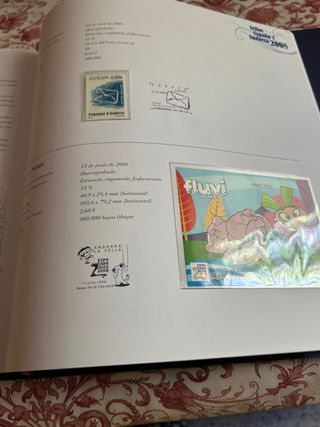 Libro sellos España y Andorra 2008 con sellos