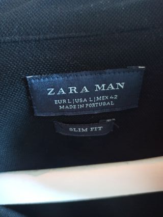 Chaqueta negra algodón Zara Man talla L