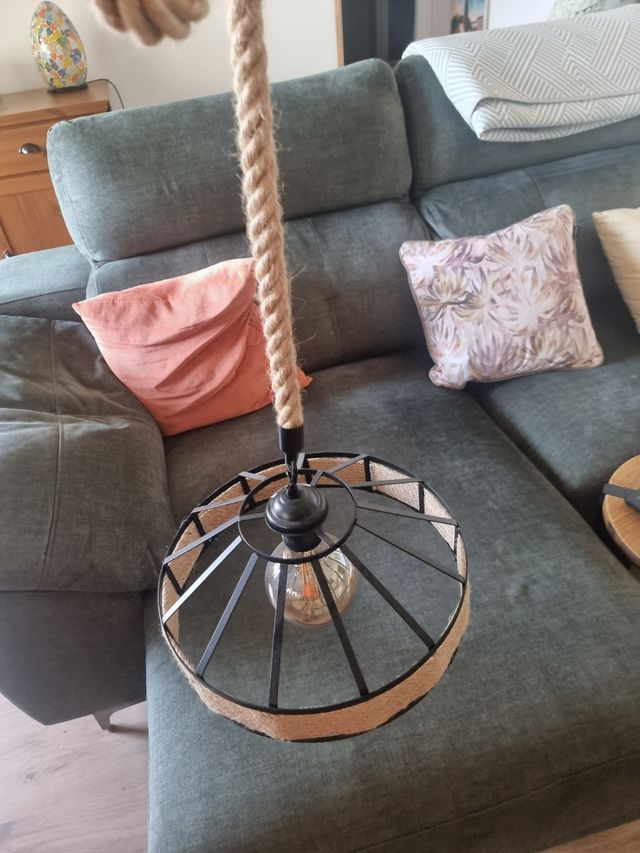 Lampara cuerda y hierro