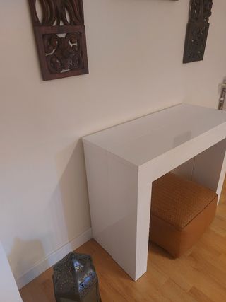 Consolle allungabile bianca Mesa, ideale per riunioni