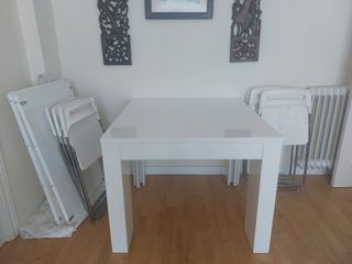 Consolle allungabile bianca Mesa, ideale per riunioni