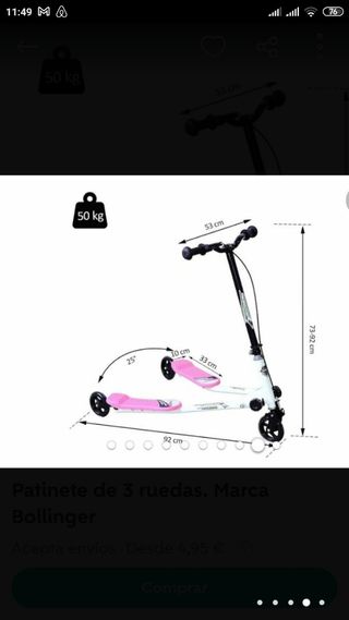 Scooter de 3 ruedas Bollinger a estrenar