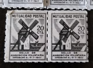 Antiguos sellos de 20 centimos pts