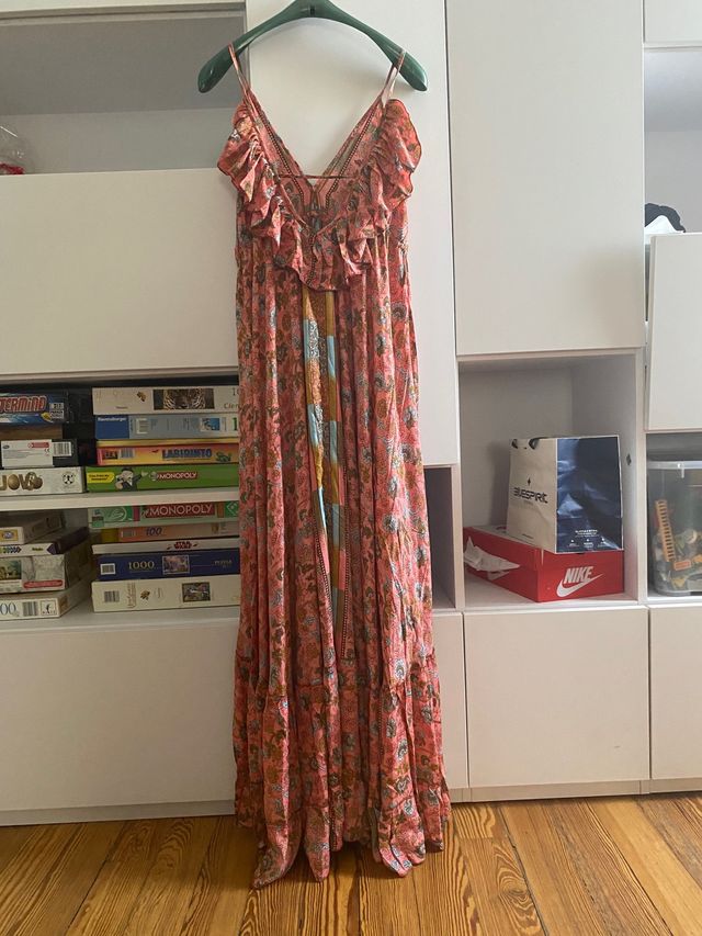 vestito lungo rosa seta70%