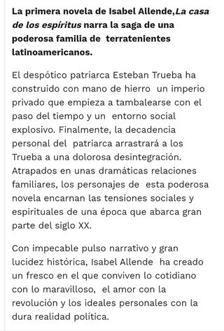 La casa de los espíritus (Isabel Allende)