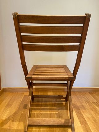 2 Sillas de teca plegables de exterior