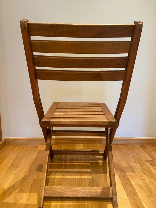 2 Sillas de teca plegables de exterior