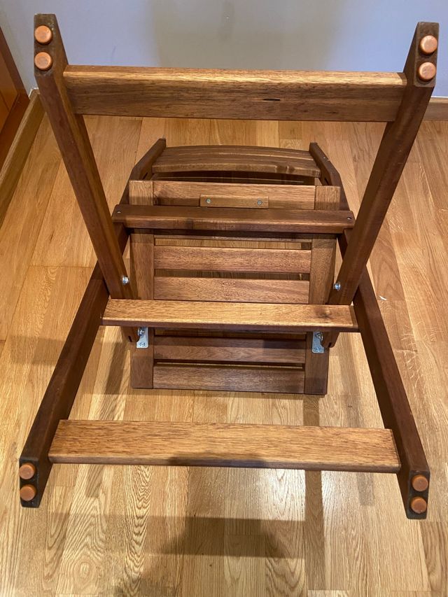 2 Sillas de teca plegables de exterior