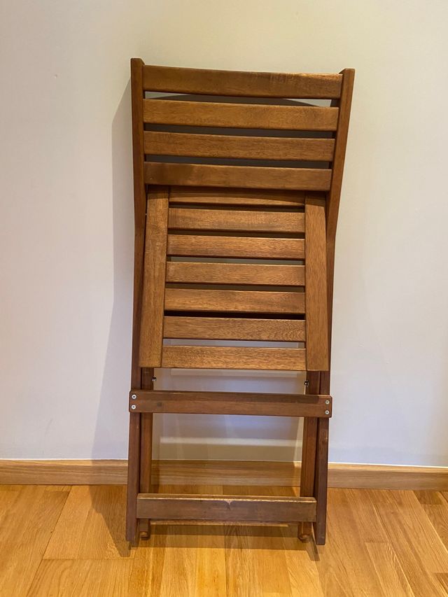 2 Sillas de teca plegables de exterior