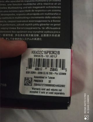 Kingston Hyperx Predator 8GB DDR4 3200MHZ PC-256