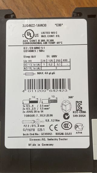 Siemens SIRIUS 3UG4622-1AW30