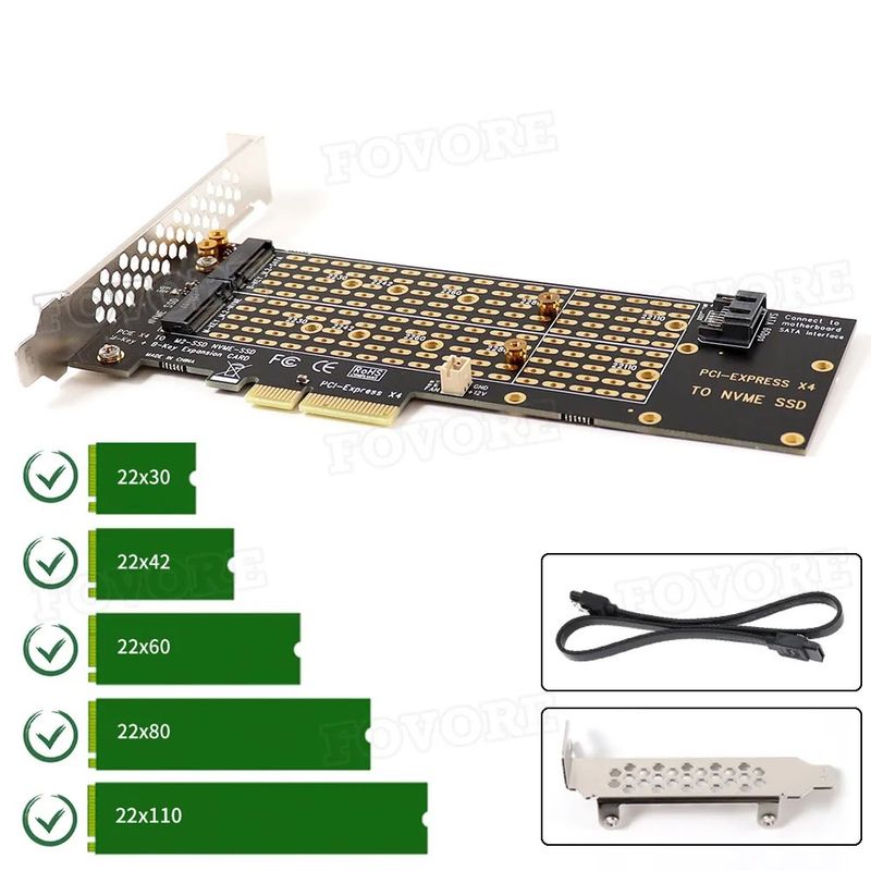 Adaptador M.2 NVMe SSD a PCIe, Key M + key B afbeelding 5