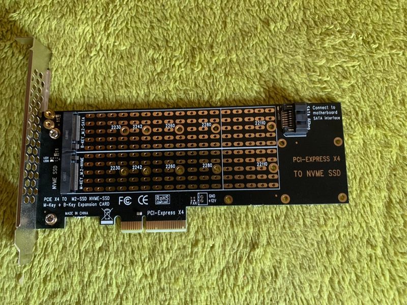 Adaptador M.2 NVMe SSD a PCIe, Key M + key B afbeelding 2