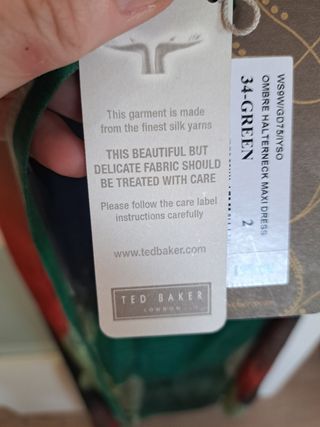 Ted Baker Silk dress/ vestido seda.