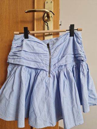 Falda azul Zara