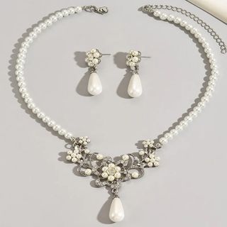 Conjunto de joyas de Novia de Perlas y Circonitas