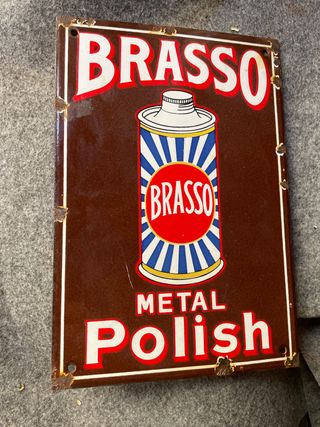 placa  esmaltada brasso metal 27x18
