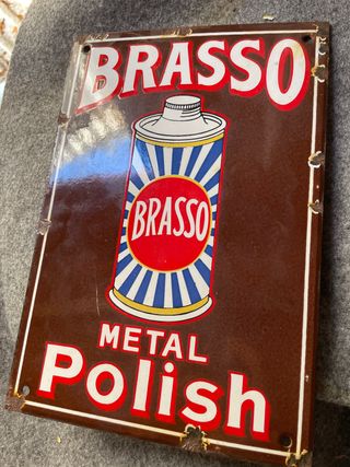 placa  esmaltada brasso metal 27x18