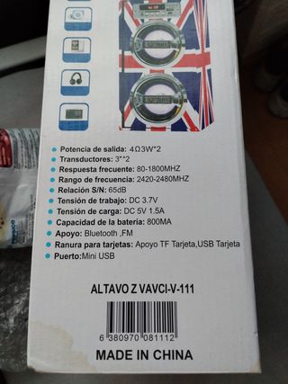 Altavoz bluetooth 