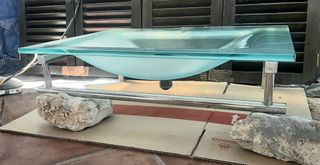 Lavabo cristal suspendido