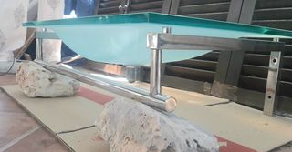 Lavabo cristal suspendido