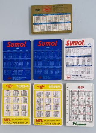 7 Calendários Refrigerantes - Antigos + SAGRES 🎁