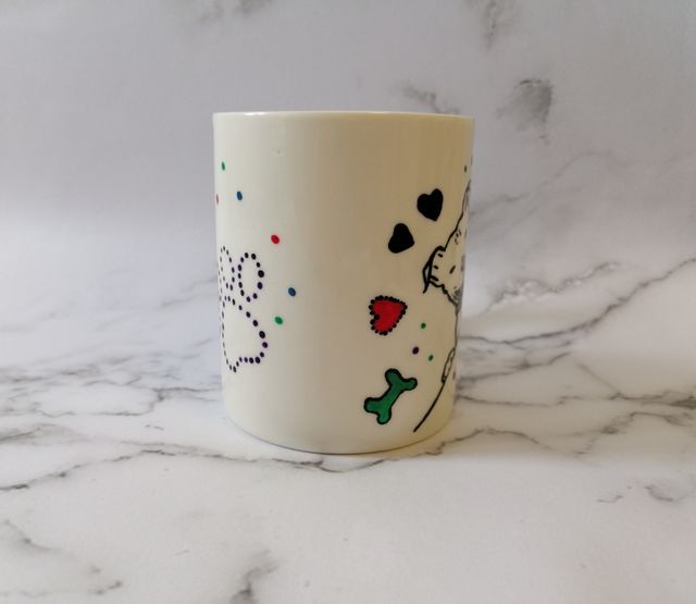 Taza perrito pintada a mano