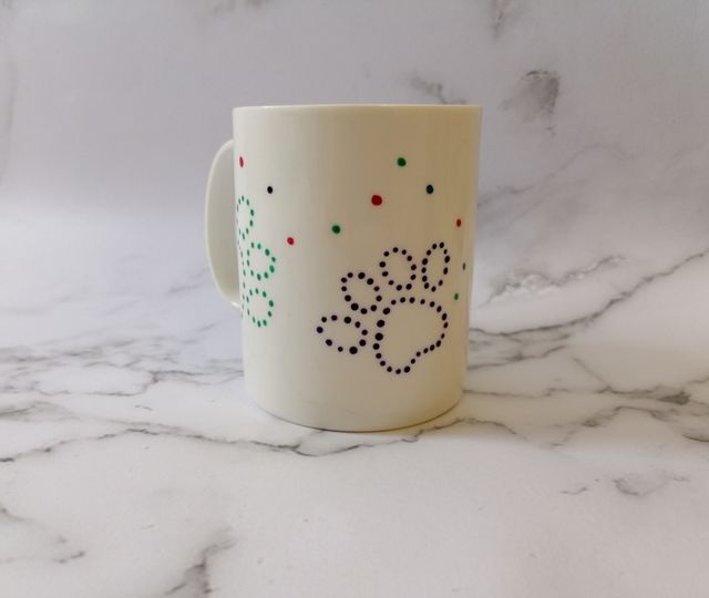 Taza perrito pintada a mano