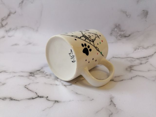 Taza perrito pintada a mano
