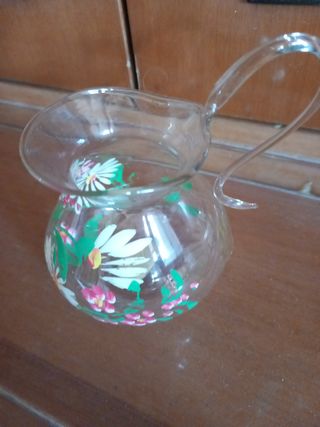 Vasetto vetro  dipinto a mano