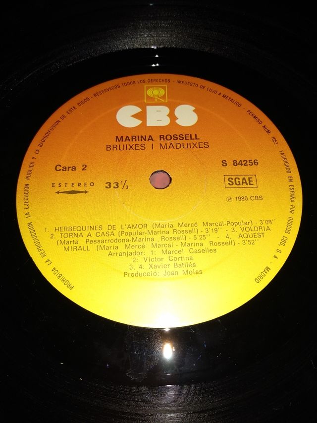 LP vinilo Marina Rosell, Bruixes