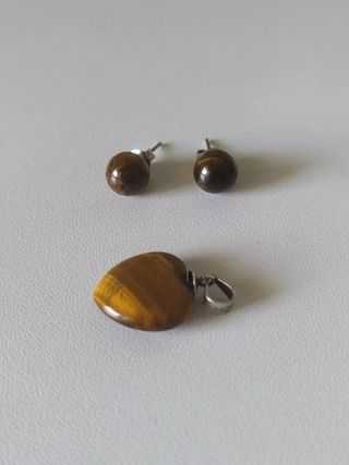 Conjunto plata 925 Ojo de tigre