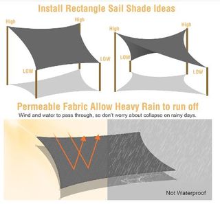 Toldo Vela de Sombra Rectangular 2x3m