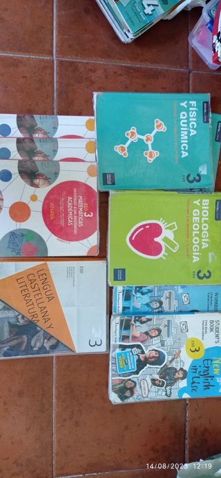 lote de libros de tercero de la eso