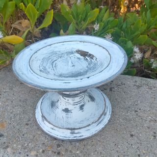 Candelabro decapado blanco