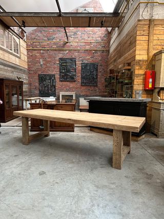 Mesa 3 metros madera maciza rústica 