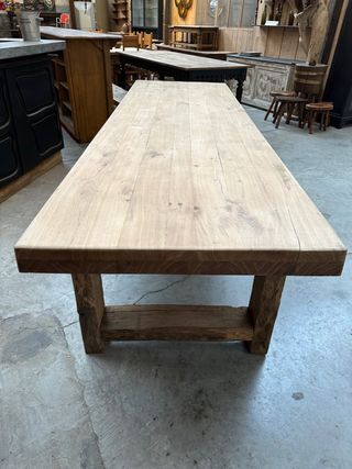 Mesa 3 metros madera maciza rústica 